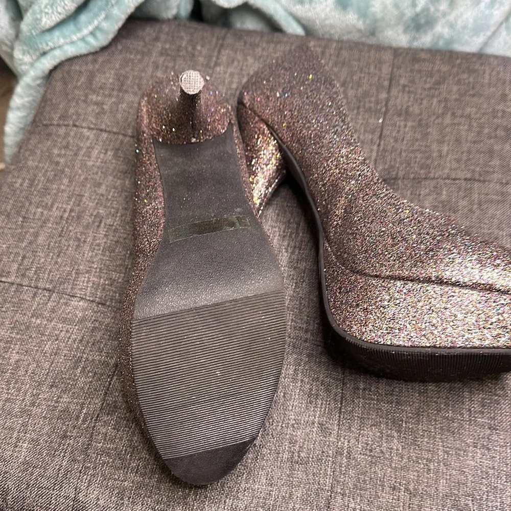 Charlotte Russe multicolored glitter, size 8 platform heel